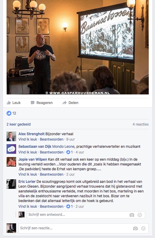 Bericht op facebook
